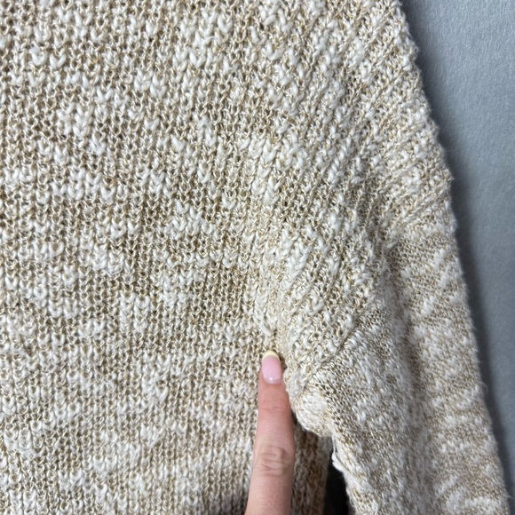 J. Crew Womens Cotton and Linen Blend Beige Lightweight Knit Relaxed Fit Sweater - Picture 11 of 11